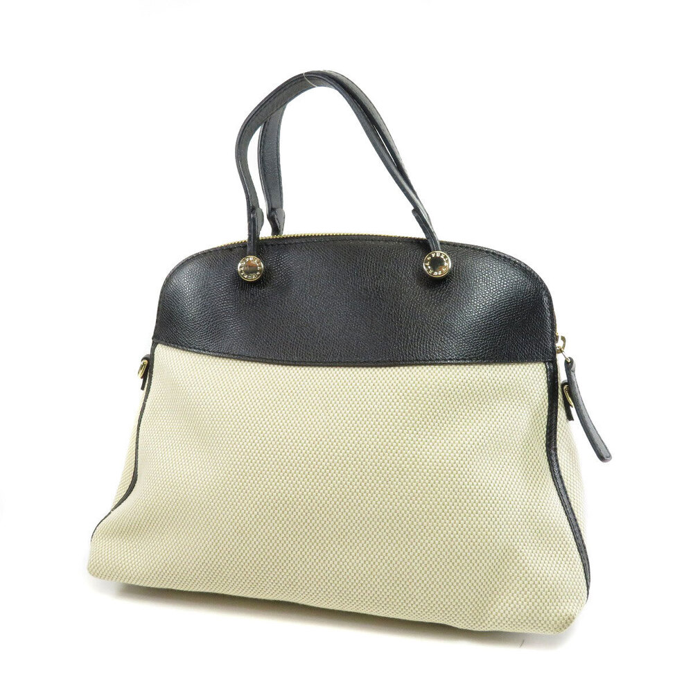 Furla Piper Two Tone Handbag Canvas Leather - Picture 2 of 10